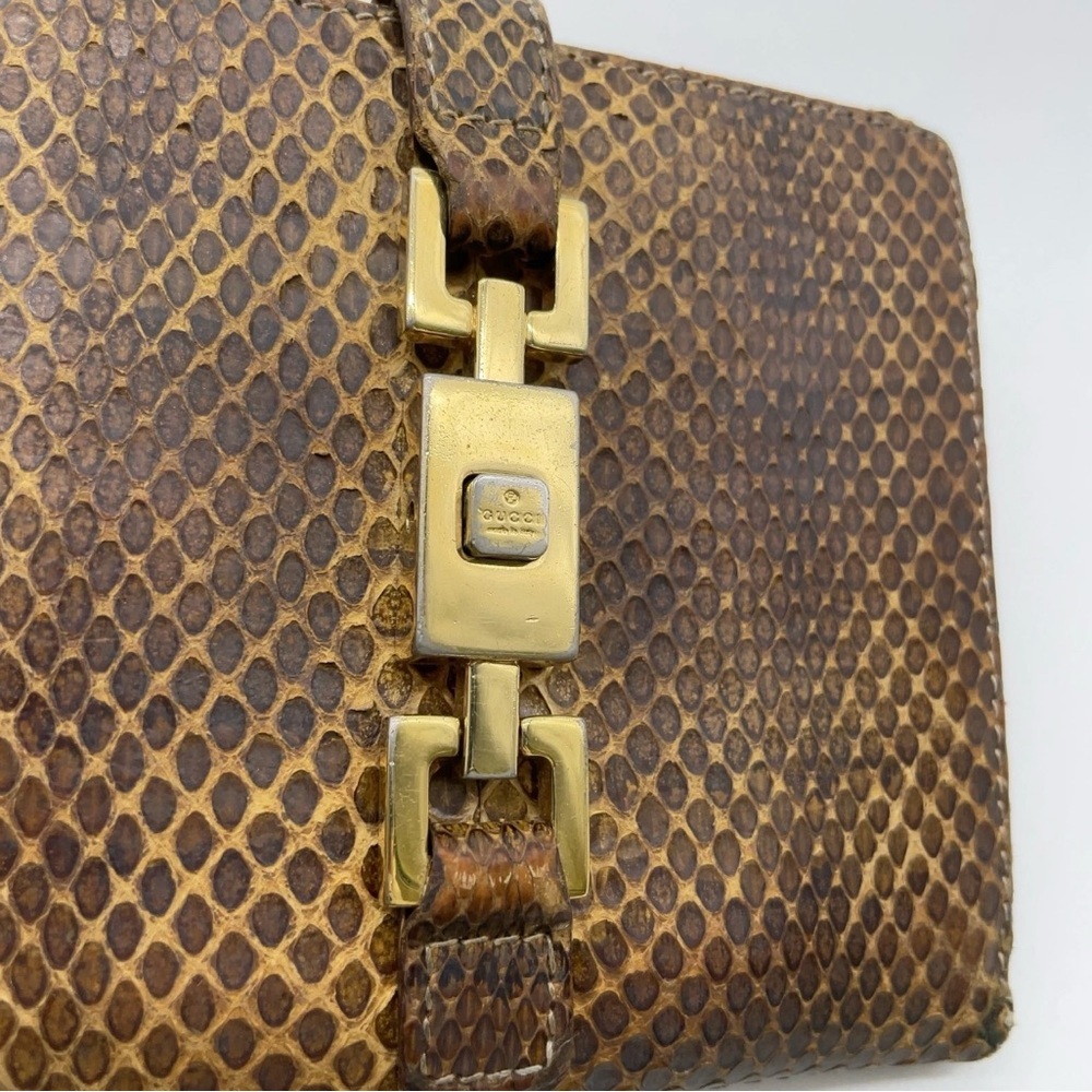 Auth Gucci 035.0959.2131 Python Jackie Bifold Bro… - image 1